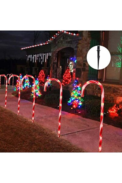 OEM Set of 5 Solar-Charging Decorative Light-Up Lollipops for Christmas, Outdoor, 38 cm