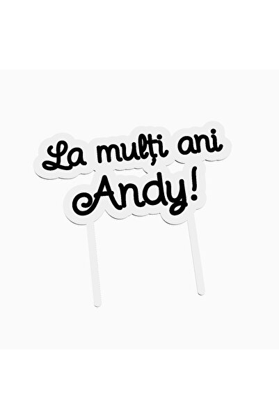 OEM Cake topper for birthday cake, with the text Happy Birthday Andy
