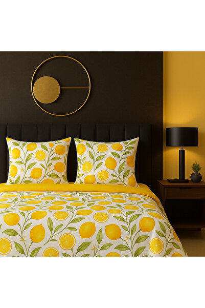 uykulife home collection Uykuli̇fe Lemon Pattern Double Bedding Set (Without ...