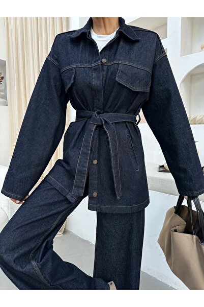 FioriModa Hidden Button Belted Pocket Suit