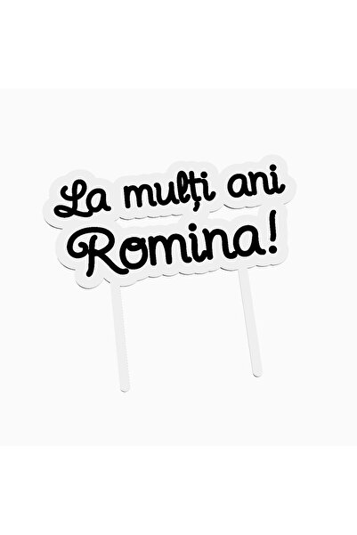 OEM Cake topper pentru tort aniversare, cu textul La multi ani Romina