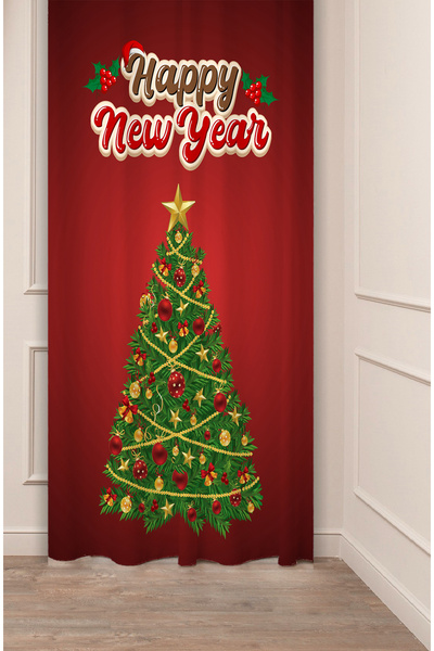 GREENDECOR Christmas Pine Tree Christmas Tree Snow New Year Christmas Patterned Specially Designed Digital Printed Background Curtain