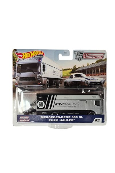 HOT WHEELS Premium Team Transport No.21 - Mercedes-Benz 300SL & Euro Hauler, 1:64, Gray