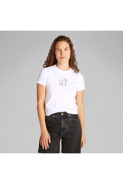 Calvin Klein Front Photo Graphic Baby Kadın Beyaz T-Shirt