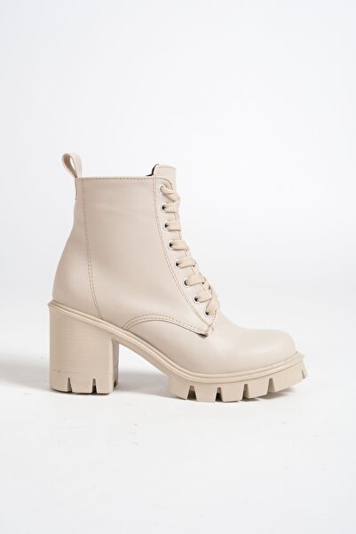 Redoxy Women's Low Platform Heeled Stylish Serrated Sole Waterproof Boots