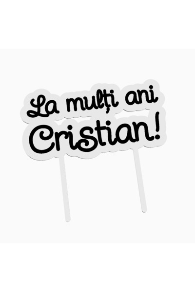 OEM Cake topper pentru tort aniversare, cu textul La multi ani Cristian
