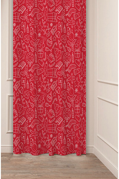 GREENDECOR Brad de Crăciun, copac de Crăciun, zăpadă, Anul Nou, model de Crăciun, design special, perdea digitală cu imprimeu