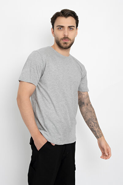 DAŞ ÜNİFORMA Crew Neck Casual Cotton Soft Textured Comfort Fit Basic T-Shirt