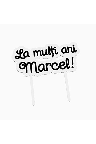 OEM Cake topper for birthday cake, with the text Happy Birthday Marcel