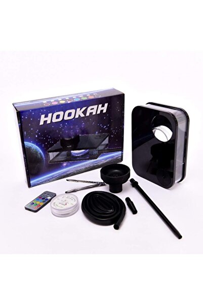 Eworld Portable shisha hookah set, modern acrylic with silicone bowl, hose, charcoal holder, remote control
