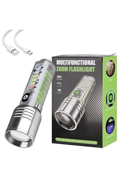 Whimlets Lanternă LED reîncărcabilă multifuncțională, 8 moduri, 500 lm, zoom,...