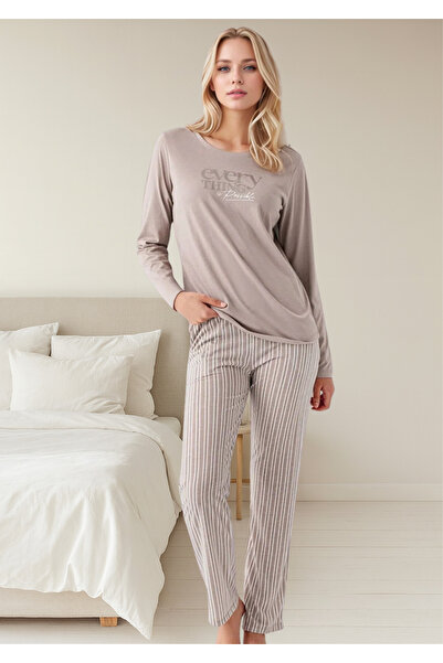 Loule Γυναικείο σετ πιτζάμες με λεπτομέρεια από 100% βαμβάκι