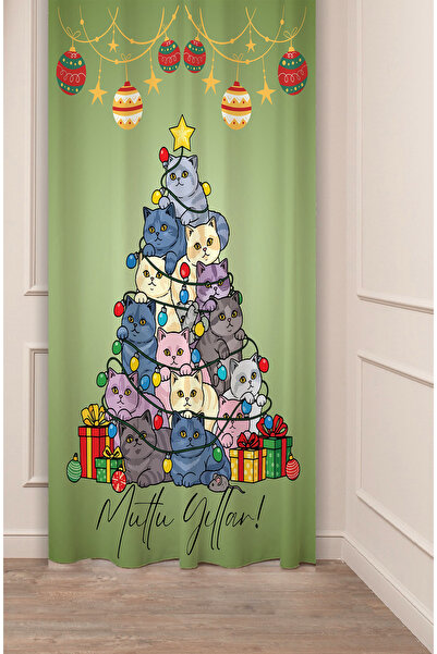 GREENDECOR Christmas Pine Tree Christmas Tree Snow New Year Christmas Patterned Specially Designed Digital Printed Background Curtain