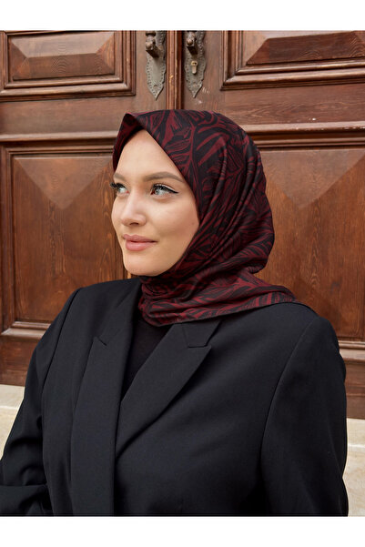 Ma'Polien Soft Eşarp Bordo-Siyah