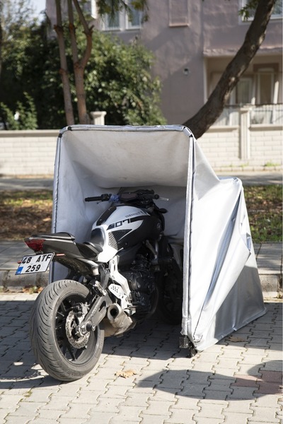 MOTOKAP AKSESUAR Katlanır Motor Garajı 145x110x300 cm – Su Geçirmez Miflonlu ...