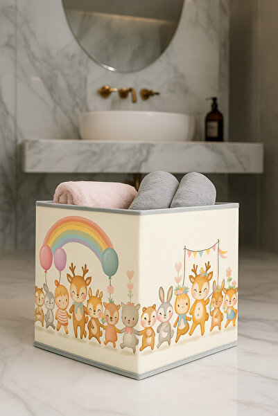 homyjr's صندوق تخزين ألعاب على سطح الطاولة بدون غطاء من Happy Animals مقاس 30...