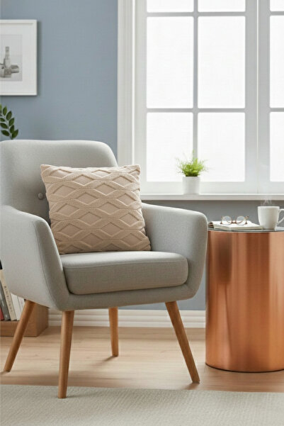 Shadro Textile 2-Piece Furry and Patterned Throw Pillow Cover | 45X45 cm Stylish and Comfortable Decorative Pillow