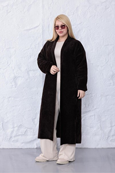 Siyezen Plus Size Bearded Long Cardigan