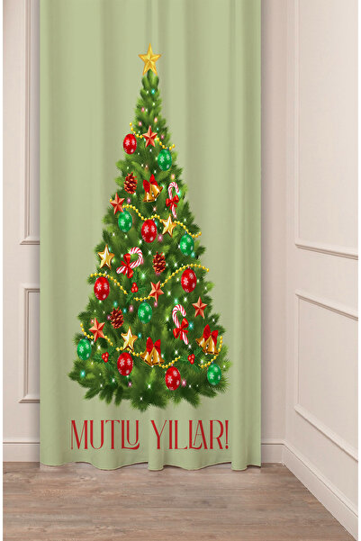 GREENDECOR Christmas Pine Tree Christmas Tree Snow New Year Christmas Patterned Specially Designed Digital Printed Background Curtain
