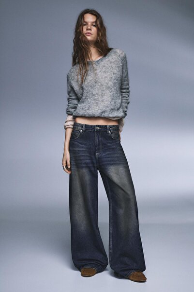 Pull & Bear Düşük bel bol kesim jean