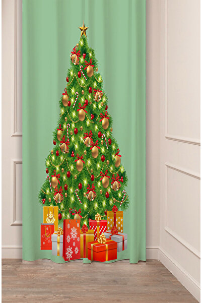 GREENDECOR Christmas Pine Tree Christmas Tree Snow New Year Christmas Patterned Specially Designed Digital Printed Background Curtain