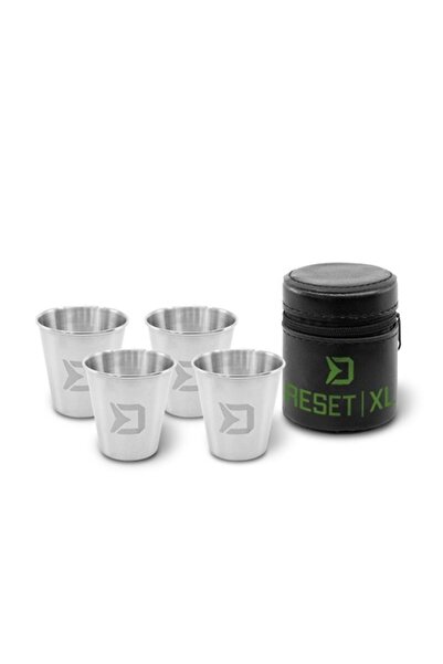 DELPHİN Set de 4 pahare RESET XL din oțel inoxidabil, 70 ml, 6x8 cm