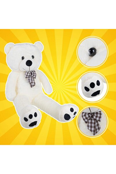 KRUZZEL Plush Teddy Bear, 100 cm, ecru