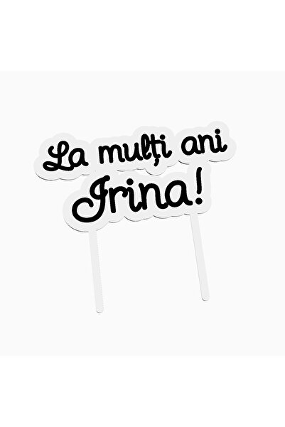 OEM Cake topper pentru tort aniversare, cu textul La multi ani Irina