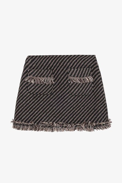 Quzu Φούστα με μπροστινή τσέπη καφέ