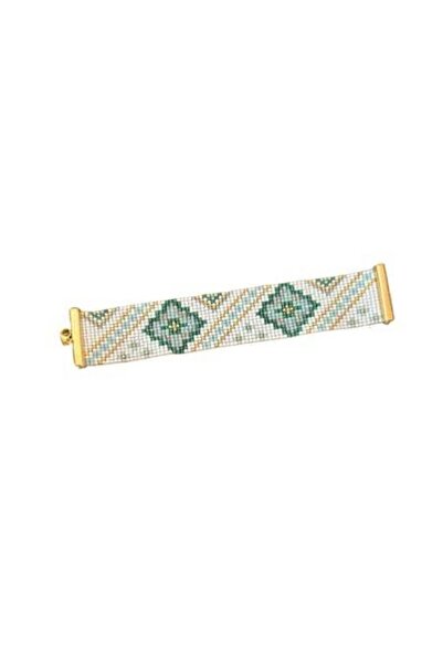 Ezera - Handmade Wide Multi-layer Miyuki Bead Bracelet, Handwoven, 16+6 cm