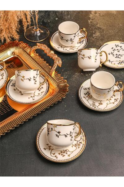 Paçi – ELİZA 6’lı Yaldızlı Türk Kahve Fincan Takımı – 90 ml