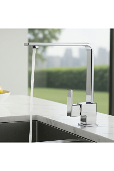 Badem10 Kitchen Sink Faucet Chrome Durable Water-Saving Sink Tap with 360 Degree Rotating Head