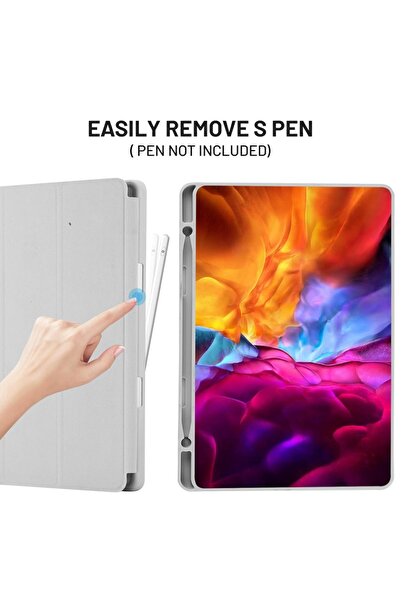 SKYDDAR INNOVATION Tablet case for Samsung Galaxy Tab S6 Lite, Pencil holder, Flex Trifold, sticker set, Gray