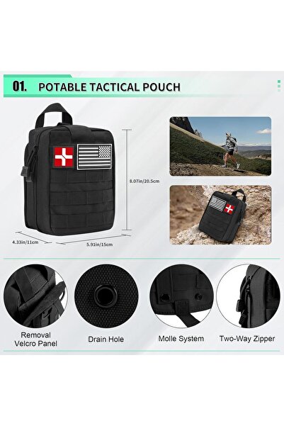 Generic Abpir 171PCS Survival First Aid Kit with Survival Gear and MOLLE Nylon Bag