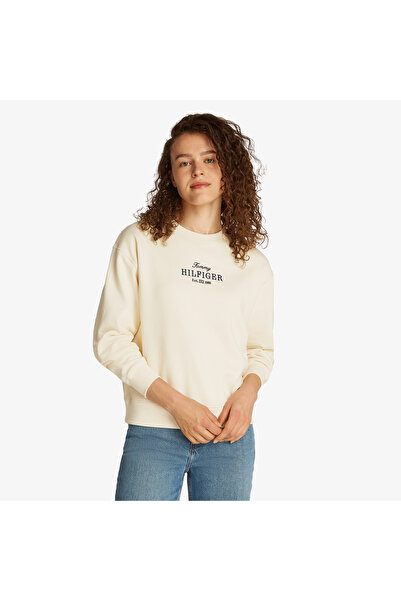 Tommy Hilfiger Reg Kadın Krem Sweatshirt