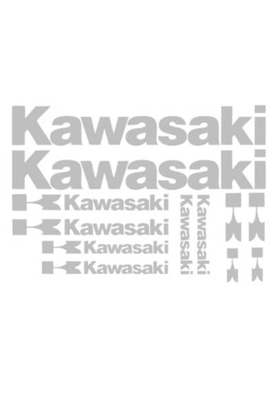 Oracal 651 Set of 10 Kawasaki stickers, gray