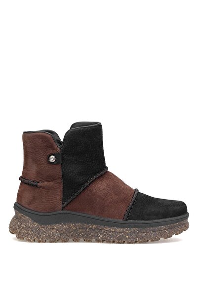 Mammamia D25KB-4090 Γυναικείες φλατ μπότες από γνήσιο δέρμα Nubuck Μαύρο