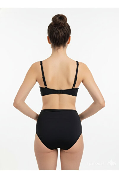 My-o Women's High Waist Shaping / Sculpting Side Gathered Draped Bikini Set