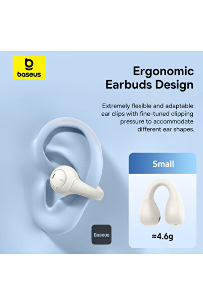 Baseus Ασύρματα ακουστικά A00069101223-00, Bluetooth 5.3, Ανοιχτά ακουστικά, Λευκό