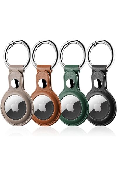 VipDeluXe Letreen Airtag Case, 4-Pack Leather Airtag Case, Scratch-Resistant Airtag Case
