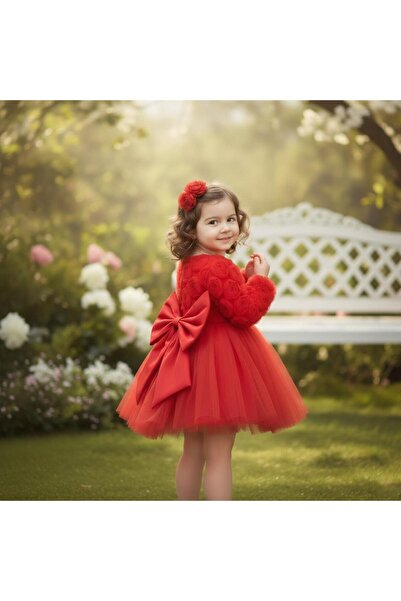 SweetMe 2-5 Years Old Multi-Layered Floral Special Occasion Birthday Girl Dress with Ribbon