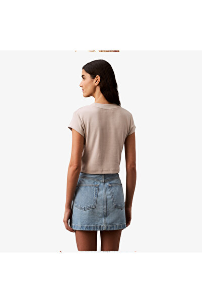 Calvin Klein Monogram Women's Beige T-Shirt