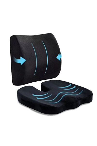 Prolight ErgoComfort orthopedic set for seat and lumbar cushions - 100% memory foam, non-slip