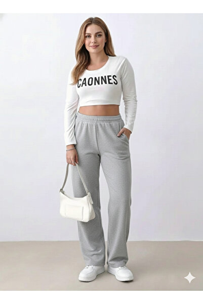 CAONNES Pantaloni de trening de iarnă pentru femei, gri, căptușiți cu bumbac,...