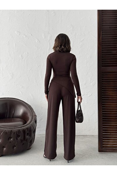 moda paketi Draped Jersey Asymmetric Double Suit