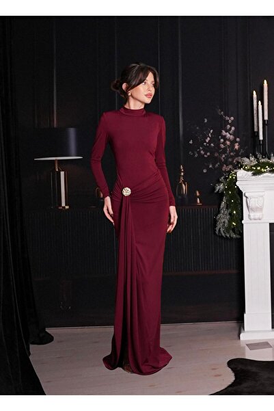 DIVA CHARMS Long dress in Marsala garnet