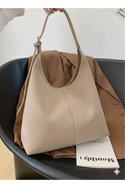 Madame Women's Shoulder Bag Soft Exterior Textured Quality Craftsmanship Lined Eyelet Suede Leather Handbag with Zipper