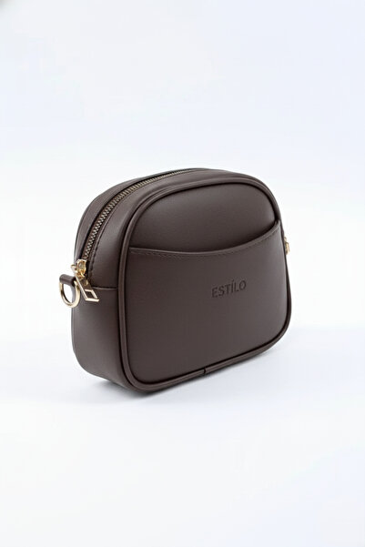 Estilo Lingerie Faux Leather Zippered 2-Compartment Adjustable Column Strap Shoulder Bag