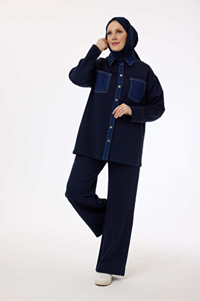 My City 6053 - طقم قميص وبنطلون من قماش الدنيم القطني المريح والأنيق بقطع قما...