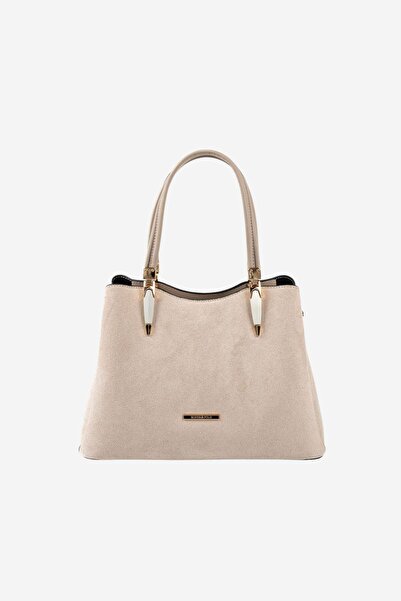 Silver Polo SP1205 Kadın El Çantası Süet Bej-Kum